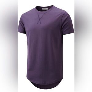 Men's Cotton Purple Crew Neck T-Shirt